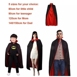 Tiktok Unisex Reversible Hooded Cloak เด็กผ้าคลุมยาว เสื้อคลุมชุดแม่มดสำหรับงานปาร์ตี้คริสต์มาสฮาโลวีนคอสเพลย์แฟนซีชุด