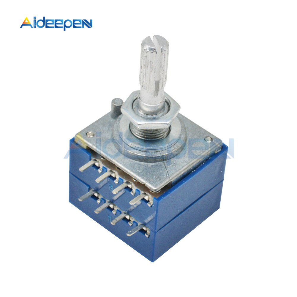 Aideepen โรตารี ่ Potentiometer ALPS RH2702 A100K 100K 50K Dual 8 ฟุต Potentiometer ลําโพงสเตอริโอเค