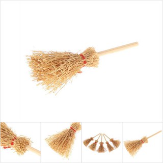 (hshk) ของเล่นไม้กวาด besom ขนาดเล็กสําหรับบ้านตุ๊กตา 1:12