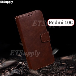 เคสหนัง ฝาพับ พร้อมช่องใส่บัตร หรูหรา สําหรับ Redmi 10C Redmi 10C