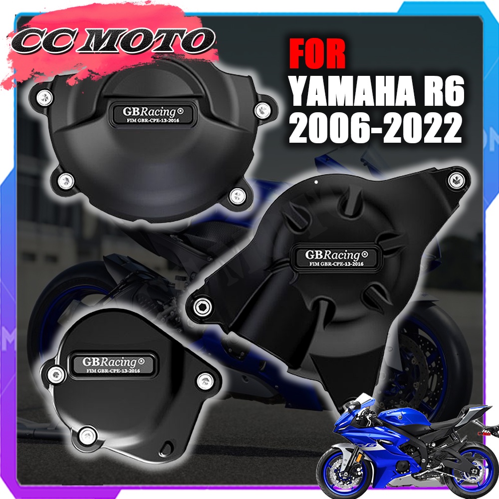 R6 รถจักรยานยนต์ฝาครอบเครื่องยนต์ป้องกัน GB Racing สําหรับ YAMAHA R6 2006-2022 2020 2021 YZF-R6 เครื่องยนต์ครอบคลุม Protectors