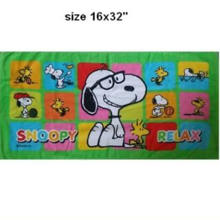 ลิขสิทธิ์แท้ ผ้าขนหนู สนู๊ปปี้ SNoopy ผืนเล็ก ขนาด 16*32 นิ้ว