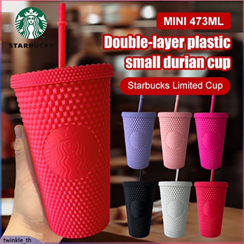 🌟Starbucks🌟เพชร Radiant เทพธิดาฟางถ้วยถ้วยกาแฟ Starbucks S Tudded แก้วทุเรียนถ้วยนำมาใช้ใหม่ B Ling 473มิลลิลิตร (Twinkle.Th)