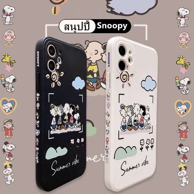 เคสซิลิโคนลายการ์ตูน Snoopy สนูปปี้ ใช้สำหรับ iPhone 14 Plus 6s 7 8 Plus+ X XR XS Max 11 12 13 14 Pro Max 13 Mini Case