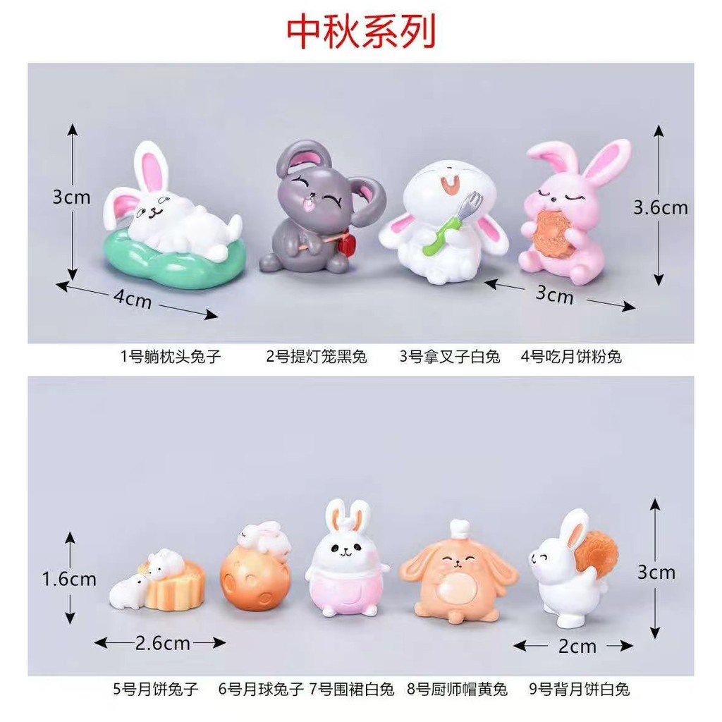 ตุ๊กตาสุนัข เรซิ่น โลกของกระต่าย Bunny World ของจิ๋ว ประดับ ตกแต่งบ้าน แต่งสวน ตุ๊กตาจิ๋ว ขนาดตามในรูป เลือกลายได้