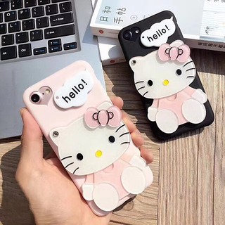 เคสโทรศัพท์ลายคิตตี้น่ารักพร้อมกระจกสําหรับ vivo v 5 v 5 lite v 7 plus y 66 y 67 y 69 y 5579