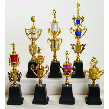 โล่รางวัล ถ้วยรางวัล พลาสติกขนาดต่าง+หัวตุ๊กตากีฬาต่างๆ