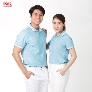 เสื้อโปโล เกรดพรีเมี่ยม COZY สีฟ้าอ่อน ขลิบขาว CZ004 – PMK Polomaker