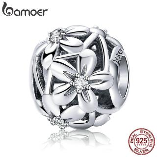 BAMOER Round Bead Fit Charm Bracelet DIY 925 Sterling Silver