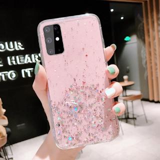 เคสโทรศัพท์เพชรกันกระแทกโปร่งใส เคสกลิตเตอร์ เคสบาง Samsung Galaxy A01 A11 A21S A31 A51 A71 M31 Note 10 Lite A515 M21 M30s M11 Soft Clear Glitter Star Phone Case TPU Bling Cover