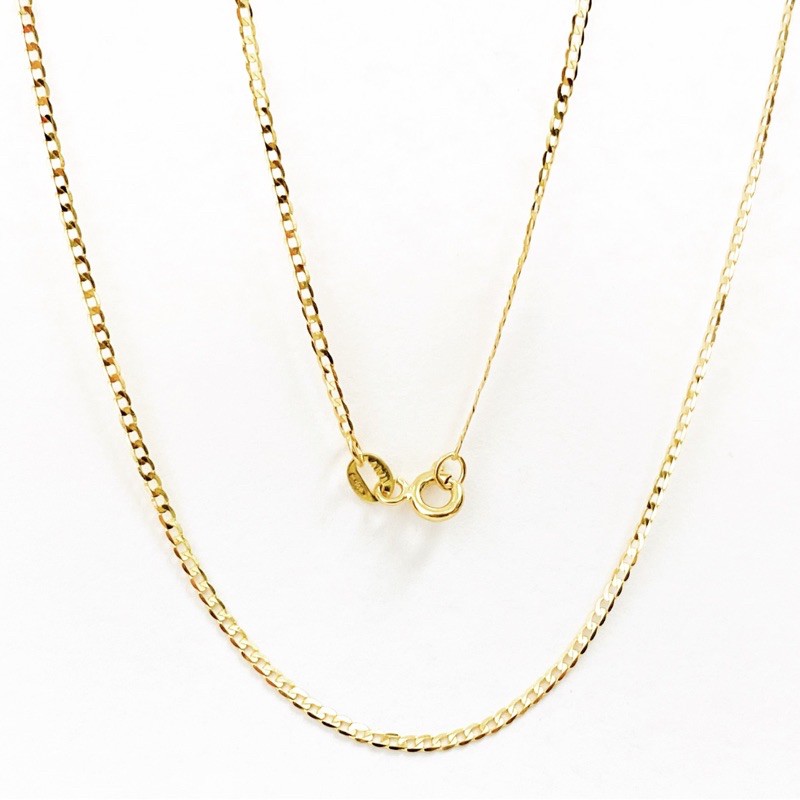 Princelyสร้อยคอทองแท้ 9Kลายเลทแบนนำเข้าจากอิตาลี