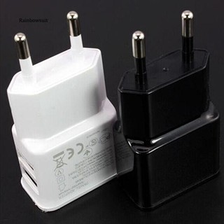 【RB】5V 2A Dual Ports EU Plug USB Wall Charger Adapter for iPhone Samsung iPad iPod