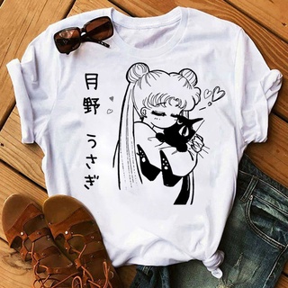 เสื้อยืด พิมพ์ลายเซเลอร์มูน กราฟิก kawaii พลัสไซซ์ สไตล์ฮาราจูกุ สําหรับผู้ชาย