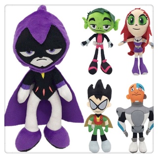 Ready Stock !!! 25cm Teen Titans Go Robin Cartoon Robin Cyborg Beast Boy Raven Starfire Plush Toy