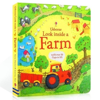 "Usborne Look Inside A Farm" หนังสือที่พูดถึงฟาร์มที่จัดเป็นหมวดหมู่ที่ทำให้เห็นภาพคล้ายสถานการณ์จริง และเข้าใจง่าย