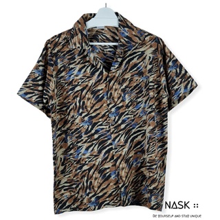 เสื้อฮาวาย nask (Hawaii shirt) เชิ้ต ผ้าไหมอิตาลี เนื้อผ้าบาง ทิ้งตัว เพียงแค่ซัก สะบัด ตาก ก็ใส่ได้แล้ว - H2107