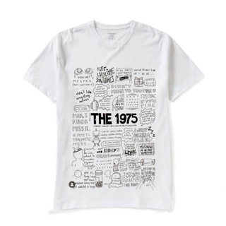 เสื้อยืดสีขาวเสื้อยืดผ้าฝ้าย พิมพ์ลายวงร็อคอินดี้ The 1975 สไตล์วินเทจ โอเวอร์ไซซ์ 30s 24s สําหรับเด็ก และผู้ใหญ่S-4XL