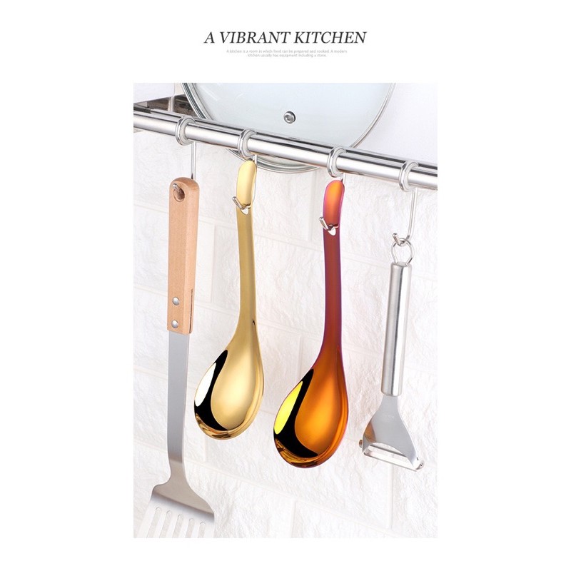 DT83-32 ทัพพีสแตนเลสสีทอง.เนื้อหนาอย่างดี - รูปที่ 2