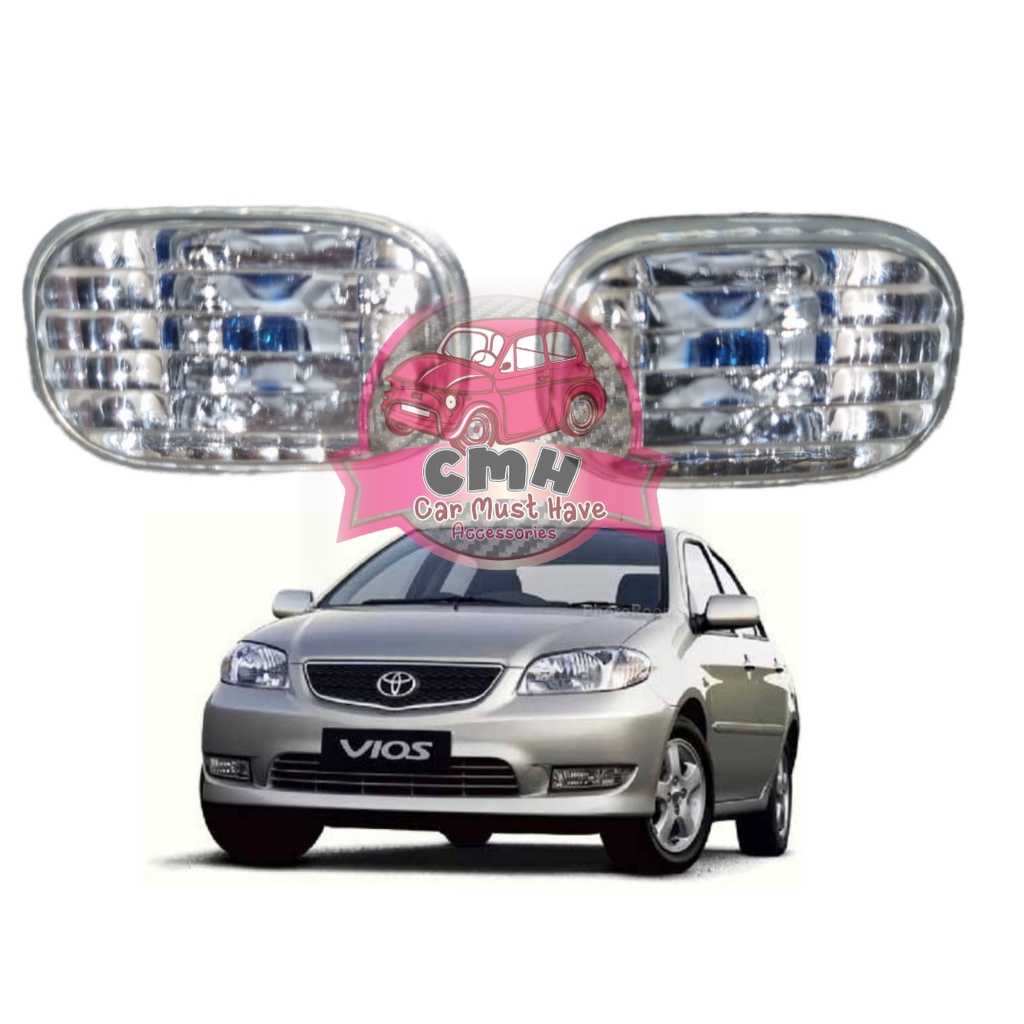 ไฟเลี้ยว ไฟเลี้ยวข้าง ไฟแก้ม เพชร CLEAR CRYSTAL SIDE LIGHT TOYOTA SOLUNA VIOS GEN 1 โตโยต้า โซลูน่า วีออส เจน1 ปี 03-06