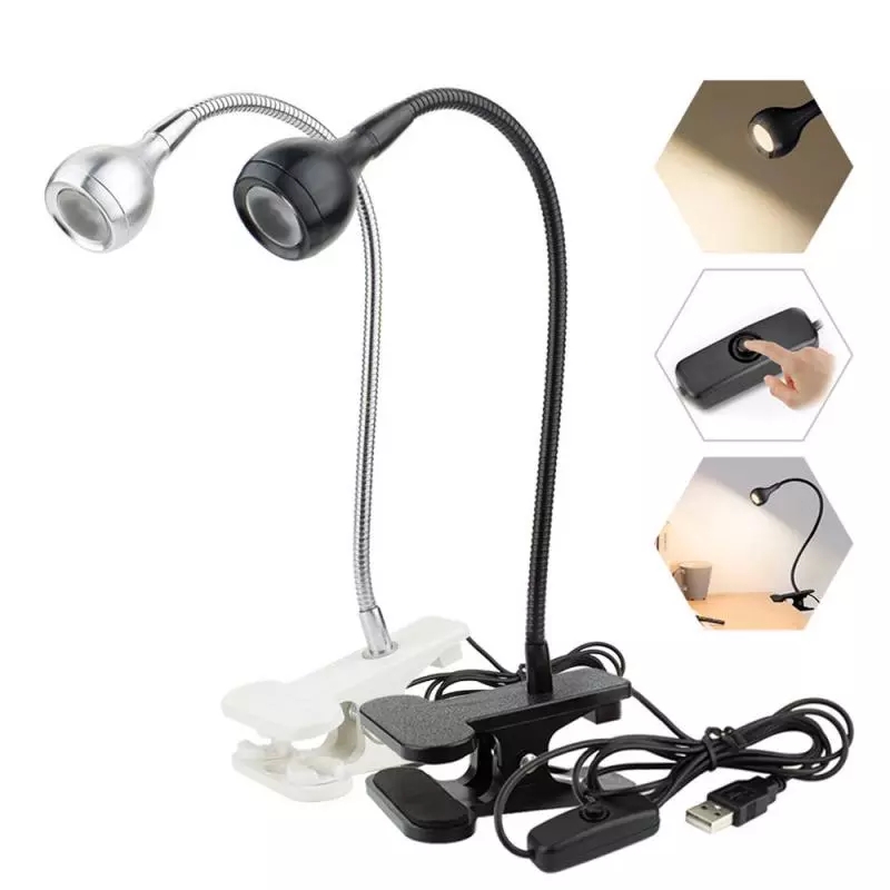 โคมไฟอ่านหนังสือแบบพกพา 360 Led Bright Bright พร้อมสวิทช์คลิป