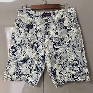 LOUIS VUITTON FLORAL LV FLOWERS TAPESTRY MONOGRAM DENIM SHORTS กางเกงขาสั้น แบรนด์หลุยส์วิตตอง ดอกไม้ ดอกไม้