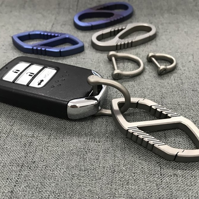 CNEDC Titanium Alloy D-shaped Buckle Key Chain Key Ring Car Pendant Key ...