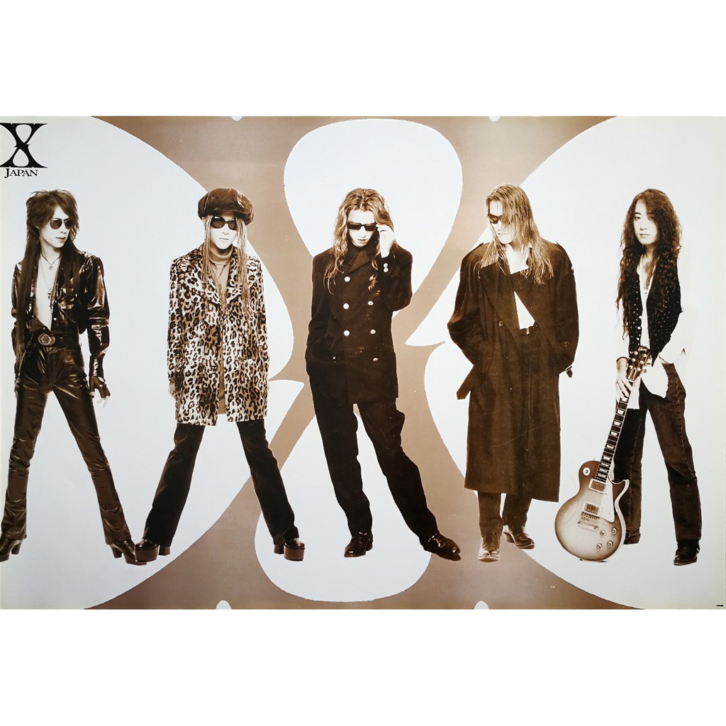 โปสเตอร์ รูปถ่าย วง ดนตรี ร็อก X-Japan エックス・ジャパン (1982-97) POSTER 24"x35" Inch Heavy Metal Taiji Tos