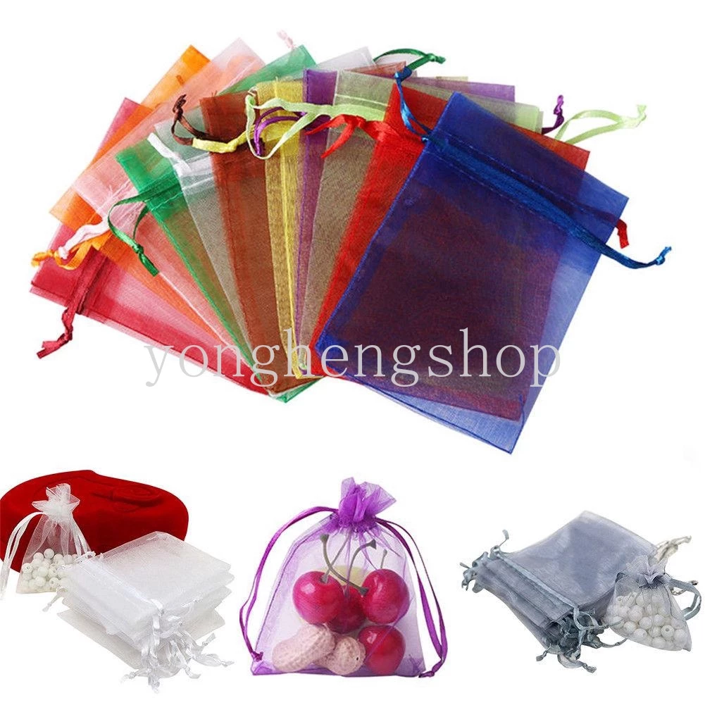 ถุงขนม ถุงออร์แกนซ่า ถุงของขวัญ เครื่องประดับ อเนกประสงค์ 50 ชิ้น / ชุด