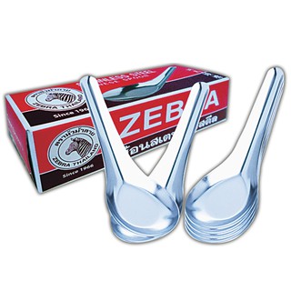 🔥แนะนำ!! ตราหัวม้าลาย ช้อนสแตนเลส แพ็ค 12 Zebra Thailand Stainless steel spoon Pack 12