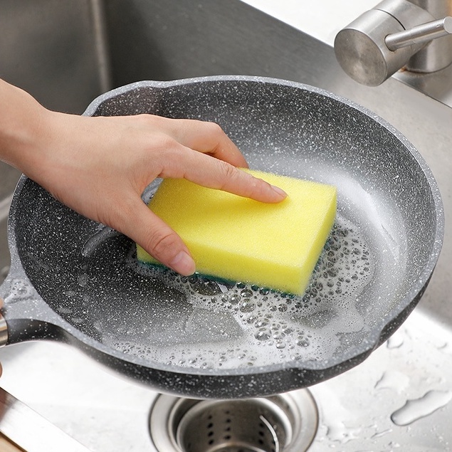 ✅พร้อมส่งจากไทย ส่งไว ถูกที่สุด ✅ ฟองน้ำล้างจาน ฟองน้ำหนานุ่ม แผ่นขัดถูไฟเบอร์แข็งแรงช่วยให้ทำความสะอาดได้ดีขึ้น รุ่นA17 - รูปที่ 3