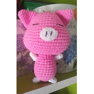 พวงกุญแจตุ๊กตาหมูสีชมพู(สินค้าพร้อมส่ง)