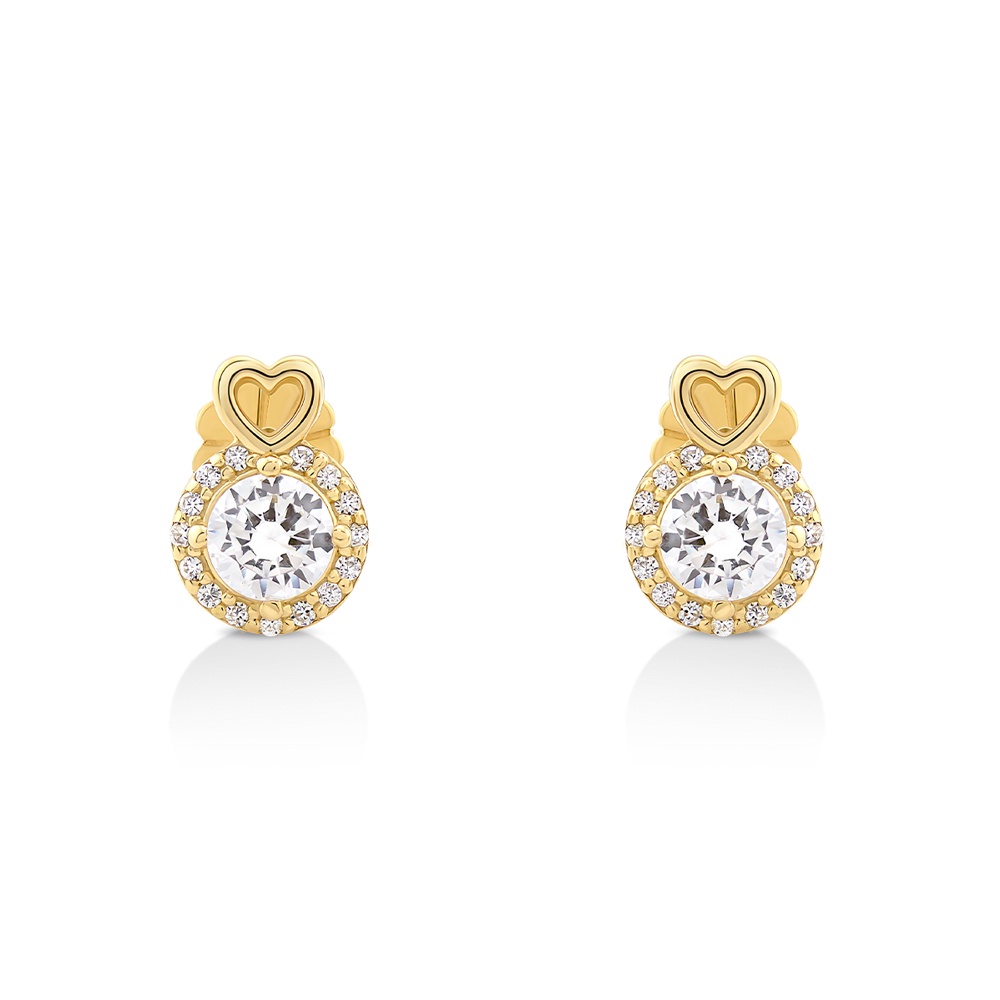 Jewellista ต่างหูรูปหัวใจเงินแท้  Ailyn ประดับพลอย CZ