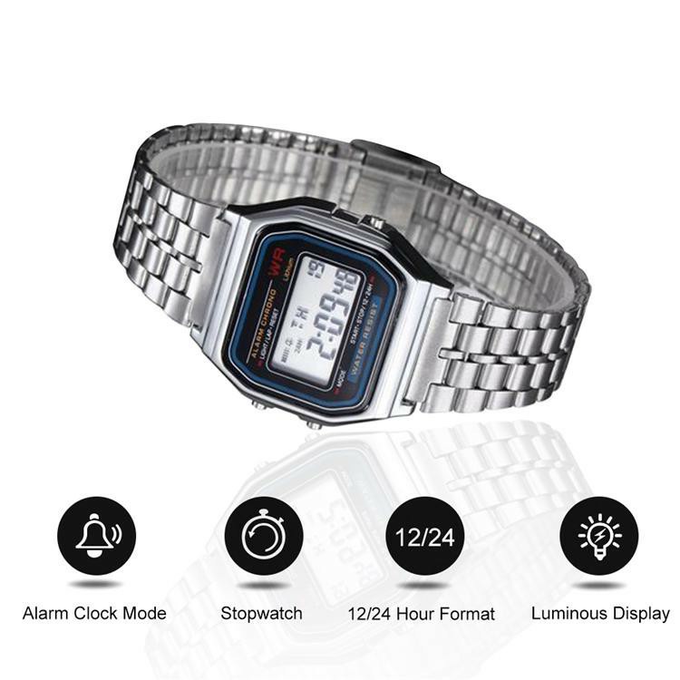 นาฬิกาแฟชั่น casio จอ LED นาฬิกาข้อมือดิจิตอล นาฬิกา Quartz ...
