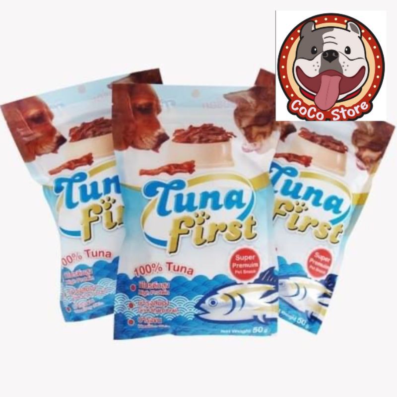 TunaFirst กระเพาะปลาทูน่า 100% อบแห้งแบบชิ้น 1 ซอง 50g. (3ซอง)