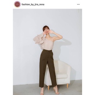 [Used] กางเกงขากระบอกเล็ก ที่ขายดีที่สุด Bonitapants Fashion by jira สี Olive สีสวยมาก เนื้อผ้าดูแพงมากก มีรูปสินค้าจริง