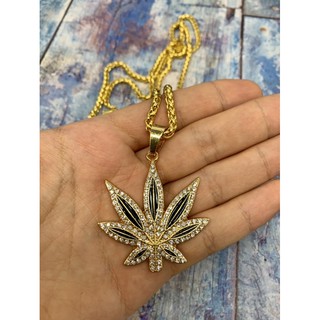 Hip Hop สร้อยใบไม้, Weed necklace, 420 accessory.