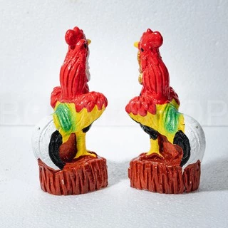 รับประกันแตกหัก ไก่แก้บน สูง 13 ซม. อกมีลาย คละสี สีไก่ชน รูปปั้นไก่ ไก่ชน ไก่แก้บนไอ้ไข่