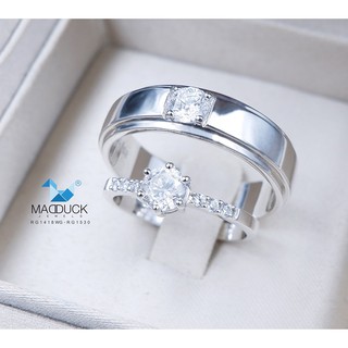 Madduckjewels แหวนเงินแท้ เพชร CZ ชุบโรเดียม RG1418-RG1530