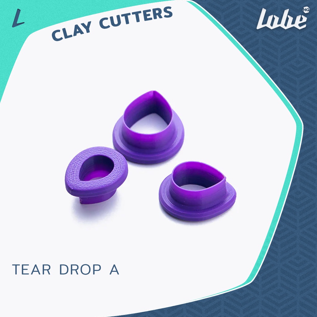 Tear Drop A Clay Cutter/ Clay Earring Cutter/ Plastic Polymer Cutter/แม่พิมพ์ตัดดินโพลิเมอร์รูปทรงหยดน้ำ/ เคลย์คัทเตอร์