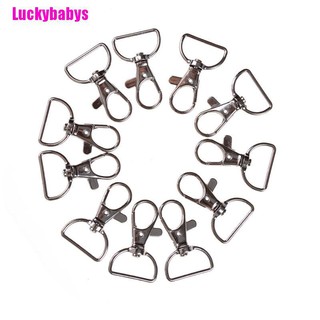 Luckybabys คลิปตะขอพวงกุญแจโลหะ สีเงิน 10 ชิ้น /