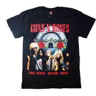 คอตต้อนคอกลม♣เสื้อวงร็อค Guns N Roses T-shirt เสื้อยืดวง Guns N RosesS-5XL