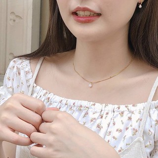 Winterwinter Jewelry Silver925 : เครื่องประดับเงินแท้ เงินแท้925 สร้อยคอชุบทองประดับมุก