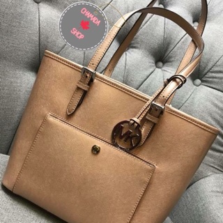 🍃 MICHAEL KORS BALLET JET SET MEDIUM SNAP POCKET TZ TOTE