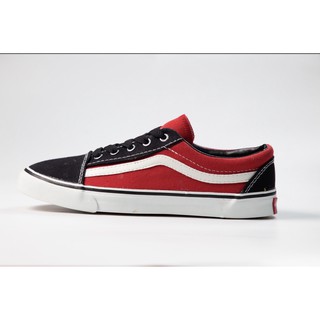 รองเท้าผ้าใบทรงVANS รรองเท้าทรงแวน รุ่น V-7 สีแดงดำ ยี่ห้อ Mashare