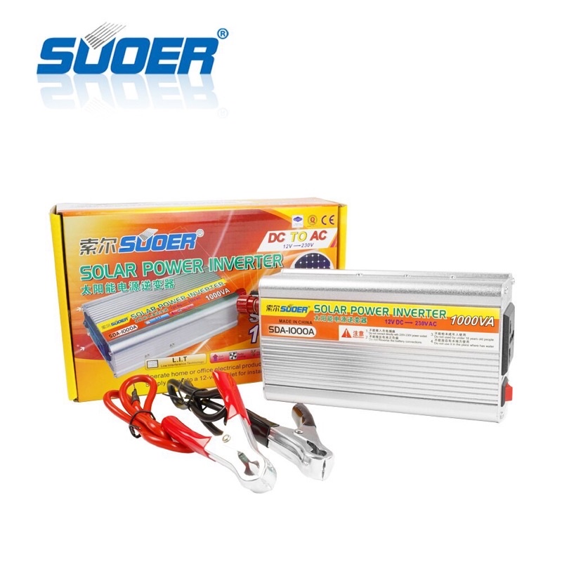 SUOER อินเวอร์เตอร์ 12V1000VA  (550W)  12V to 220V "SUOER" SDA-1000A