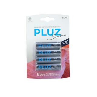 ถ่านชาร์จ Spa Pluz AA 3000 mAh 1.2V ก้อนสีดำ แพค 4 ก้อน ของแท้