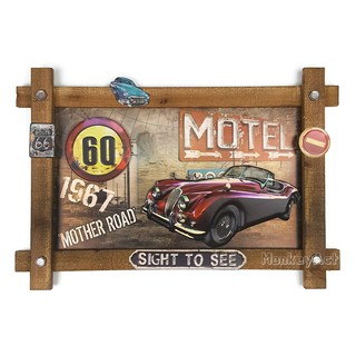 ป้ายสังกะสีวินเทจ 1967 Mother Road, Classic Car (ปั๊มนูนและสามมิติ)