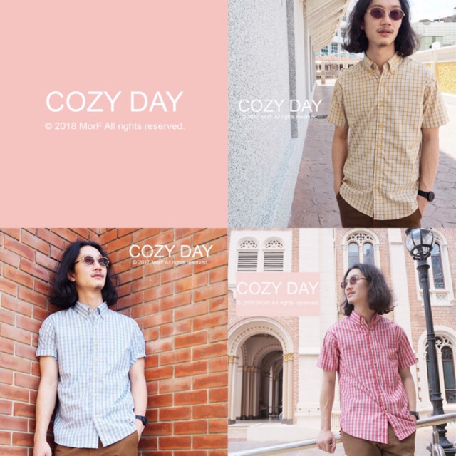 COZY DAY เสื้อเชิ้ตแขนสั้น ลายสก็อต