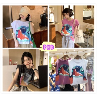 เสื้อยืดแขนกุดลายสติ๊ก น่ารักมาก ใส่ได้ทุกแนวฟรีไซส์ อก32-38ใส่ได้ มี3สี