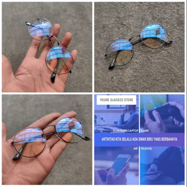 FULL ANTIRADIATION IRON FRAME GLASSES GADGET/COMPUTER/TV NORMAL/MINUS/CYL BLUERAY LENS